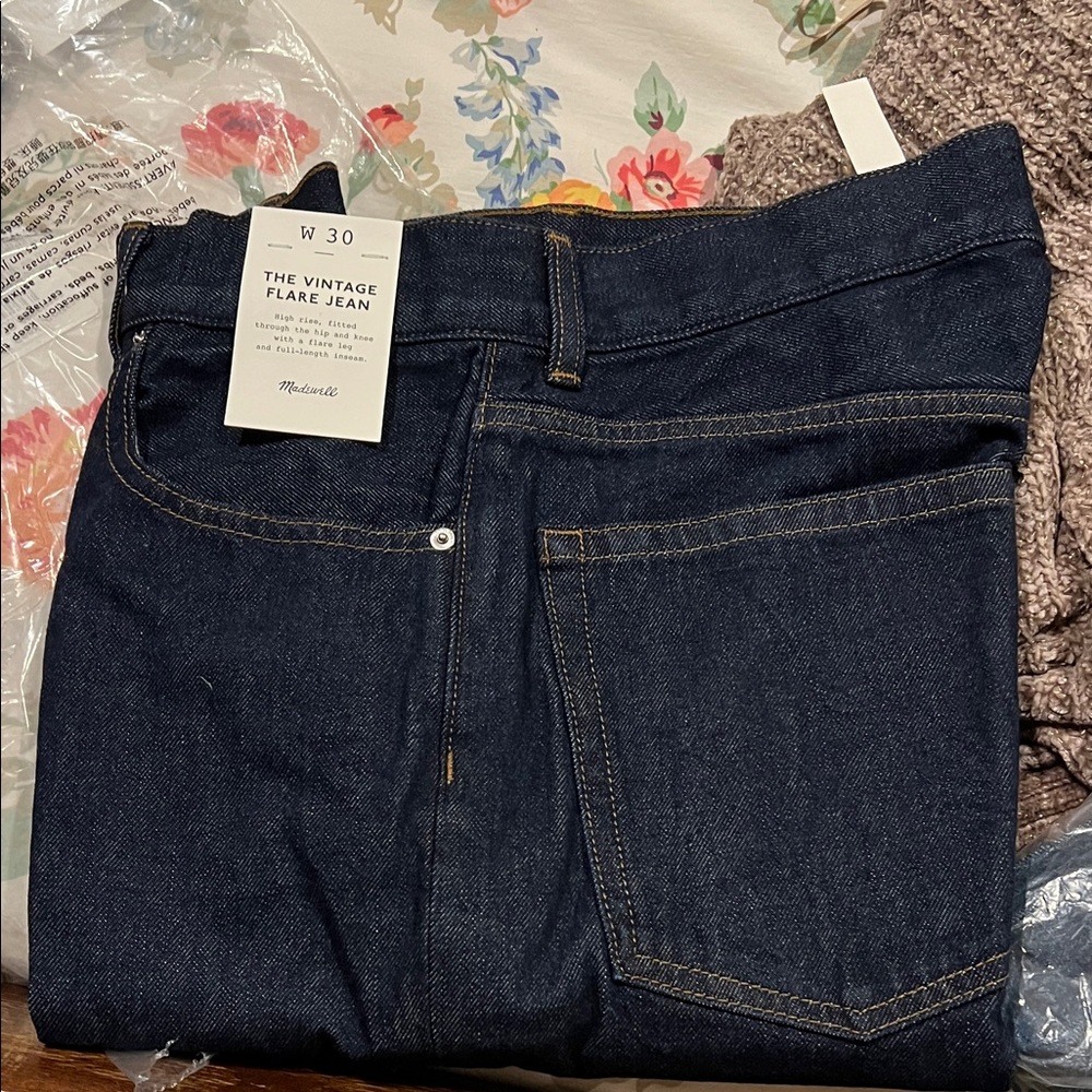 Madewell The Vintage Flare Jeans - Dark Blue